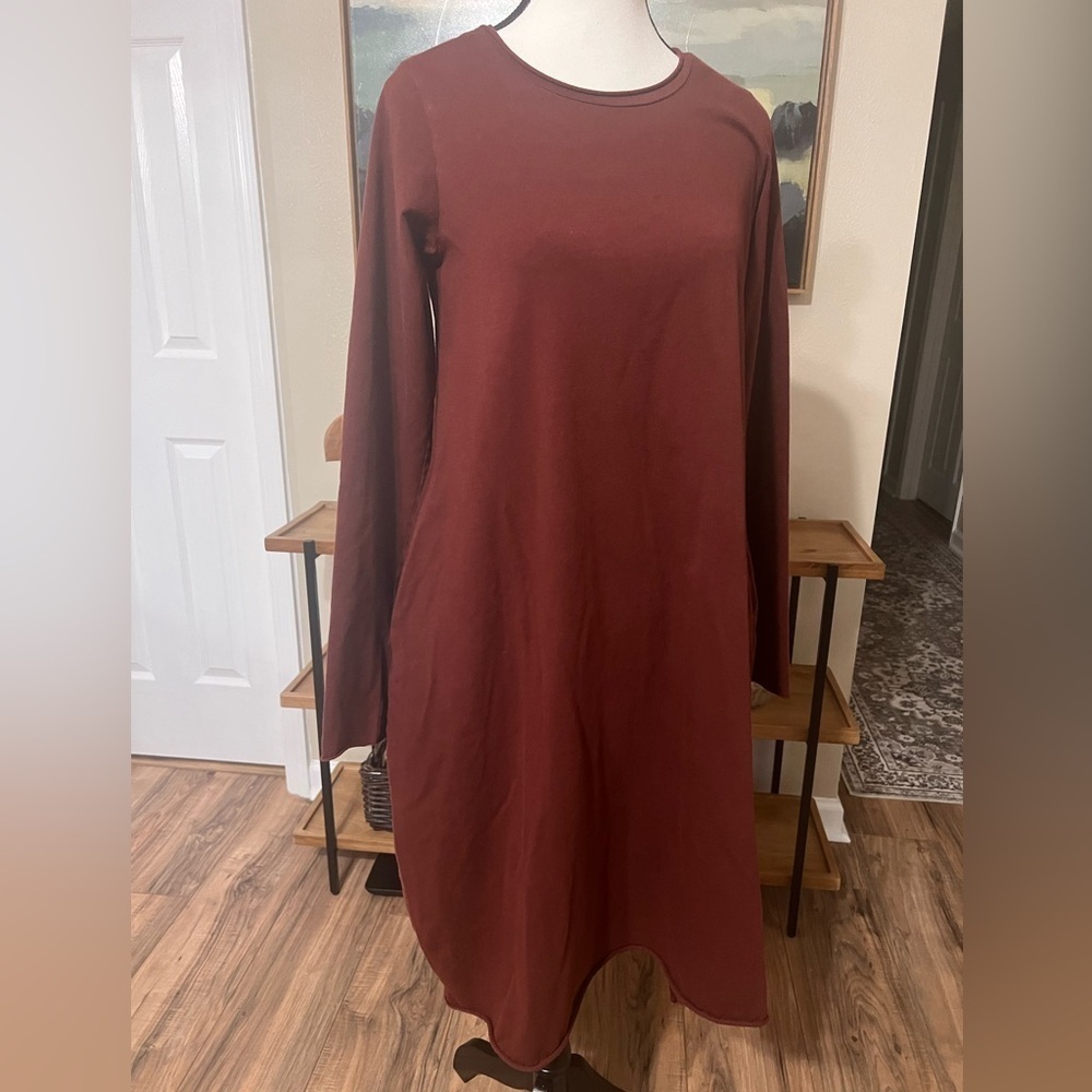Labo.Art Abito Stilo Jersey Dress in Granata Cotton Blend Lagenlook Dress Size 0